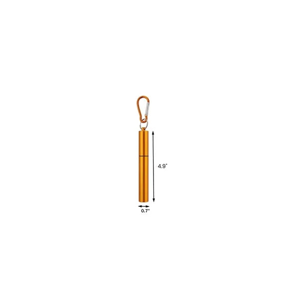 Portable 3-Section Folding Straw - Stainless Steel