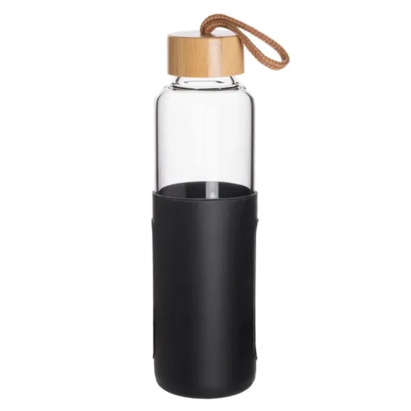 Eden 18 Oz Glass Bottle With Bamboo Covered Lid