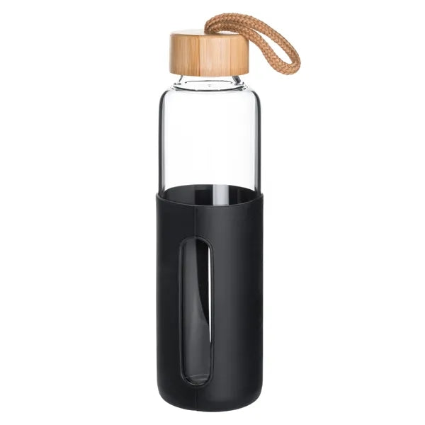 Eden 18 Oz Glass Bottle With Bamboo Covered Lid