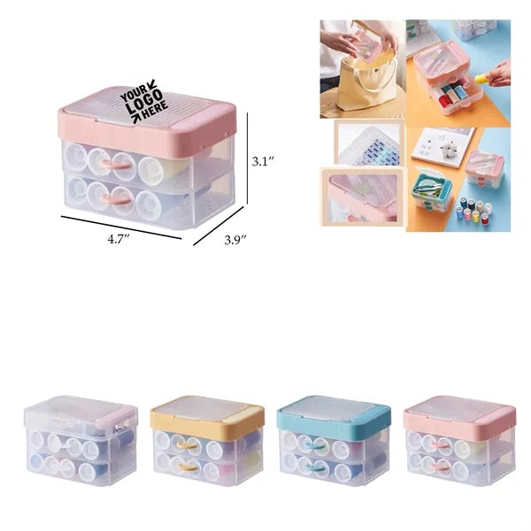 Household Sewing Kit w/ Multi-Tiered Drawer Organizer