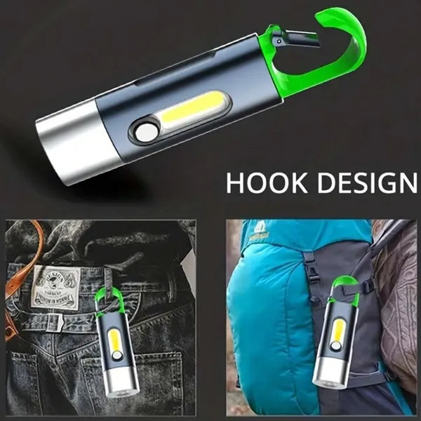 Mini Rechargeable LED Flashlight With COB Side Light