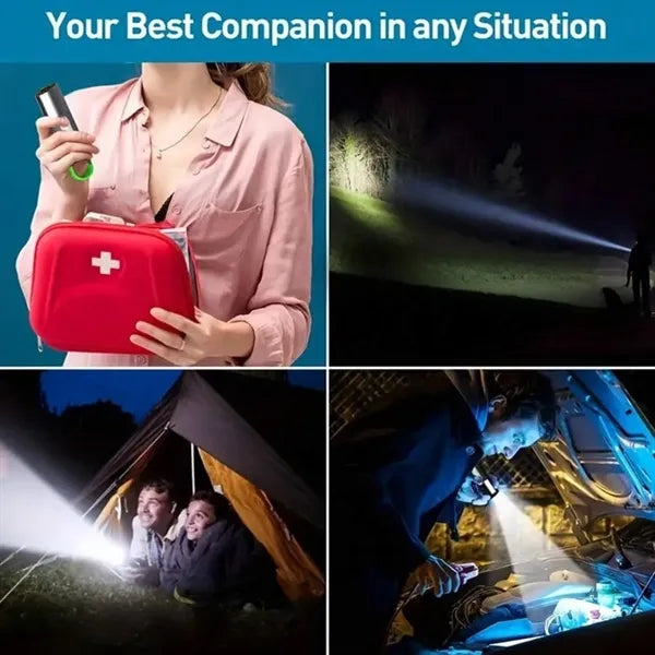 Mini Rechargeable LED Flashlight With COB Side Light