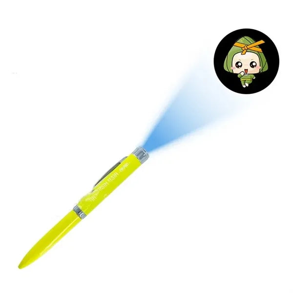 Metal ballpoint pen with LED light projection function