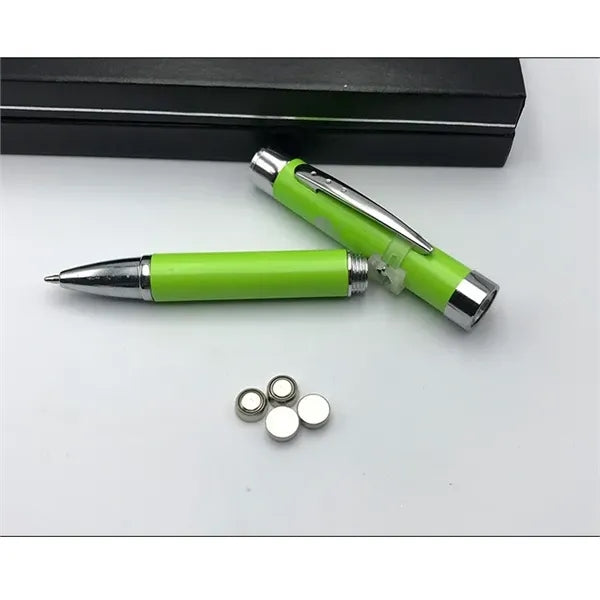 Metal ballpoint pen with LED light projection function