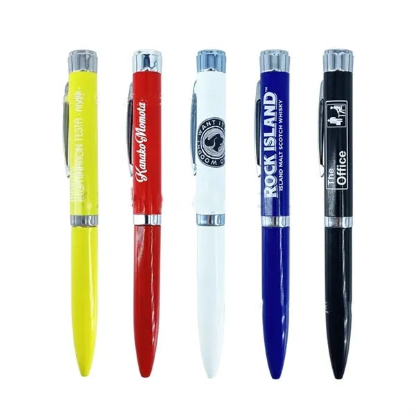 Metal ballpoint pen with LED light projection function