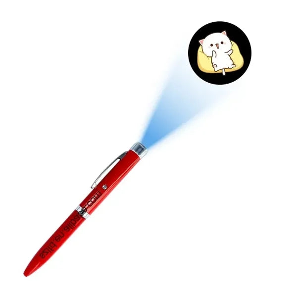 Metal ballpoint pen with LED light projection function