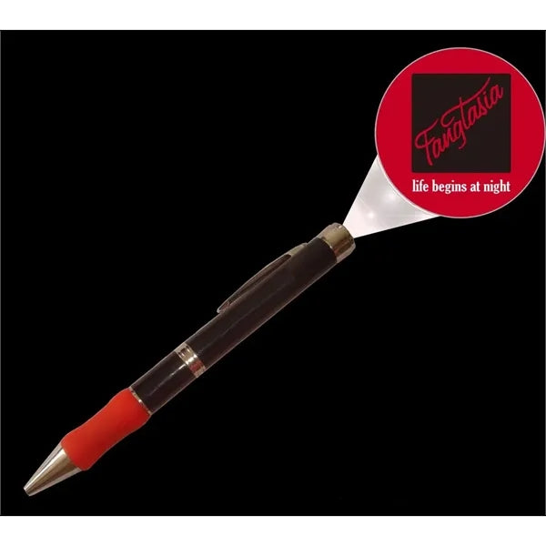Metal ballpoint pen with LED light projection function
