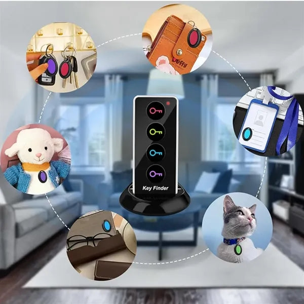 Key Finder, 1 RF Transmitter & 4 Receivers