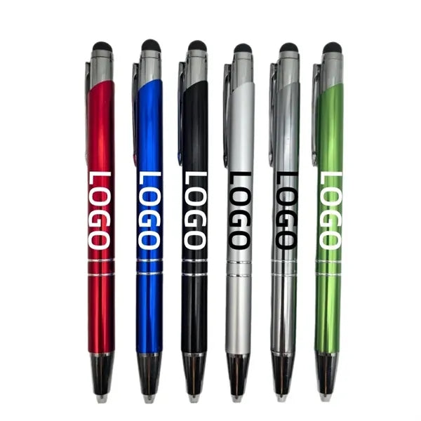 2 In 1 Soft Touch Aluminum Metal Stylus Pen w/Lighted Tip