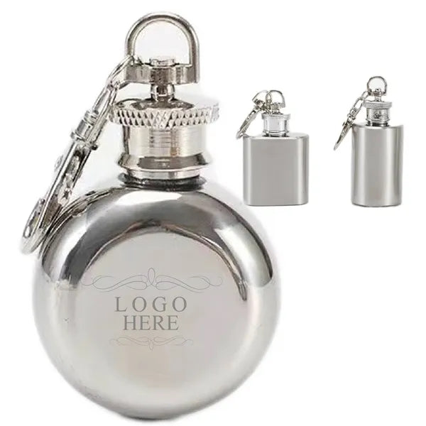 Stainless 1 Oz. Steel Flask Key Chain