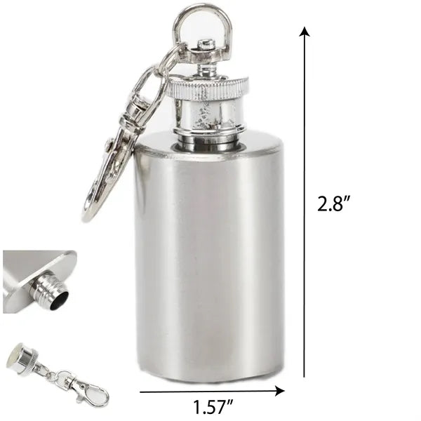 Stainless 1 Oz. Steel Flask Key Chain