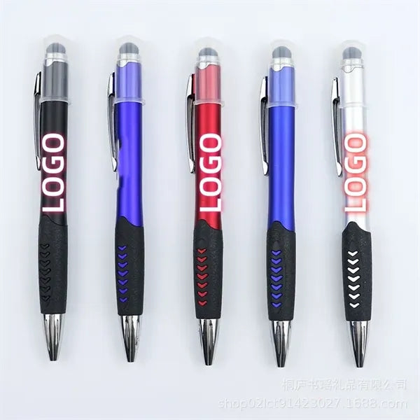 3 In 1 Iluminated Lighted Logo Ballpoint Pen w/Stylus
