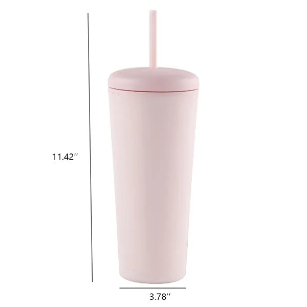 Creative Student Mug Portable Double Layer Plastic Straw Cup