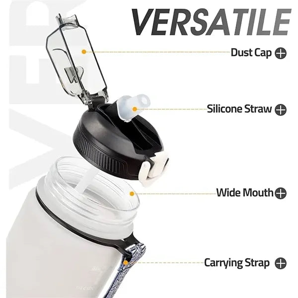 32oz Motivational Water Bottle with Time Marker