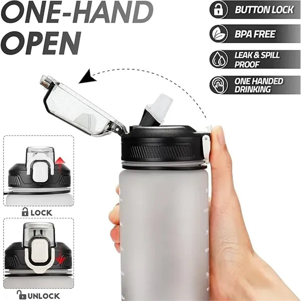 32oz Motivational Water Bottle with Time Marker