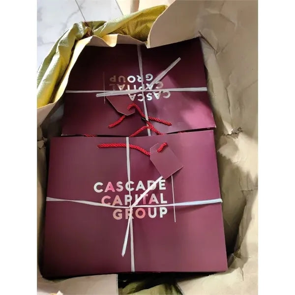 Matte Laminated Large Paper Bag with Rope Handle Hanging Tag