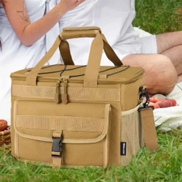 Insulated Cooler Lunch Bag with Zipper & Adjustable Strap