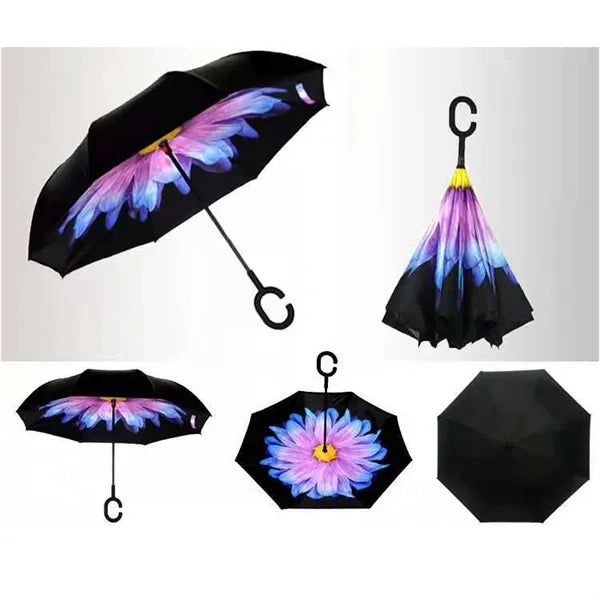 Inversion Auto-Open Umbrella w/ C-Handle