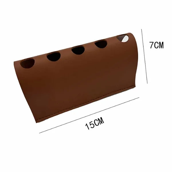 Luxury PU Leather Desk Pen Holder with Multiple Slots