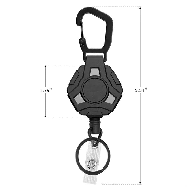 Retractable Keychain Heavy Duty Carabiner Badge Holder