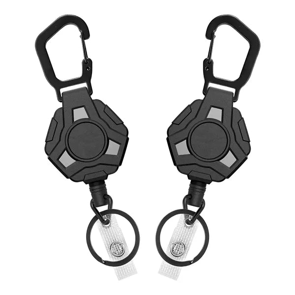 Retractable Keychain Heavy Duty Carabiner Badge Holder