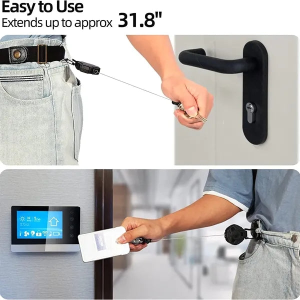 Retractable Keychain Heavy Duty Carabiner Badge Holder