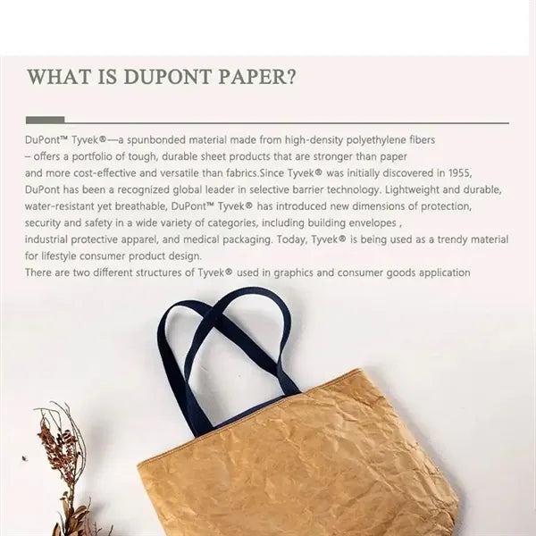 Spot Tyvek Dupont Paper Tote Bag Custom