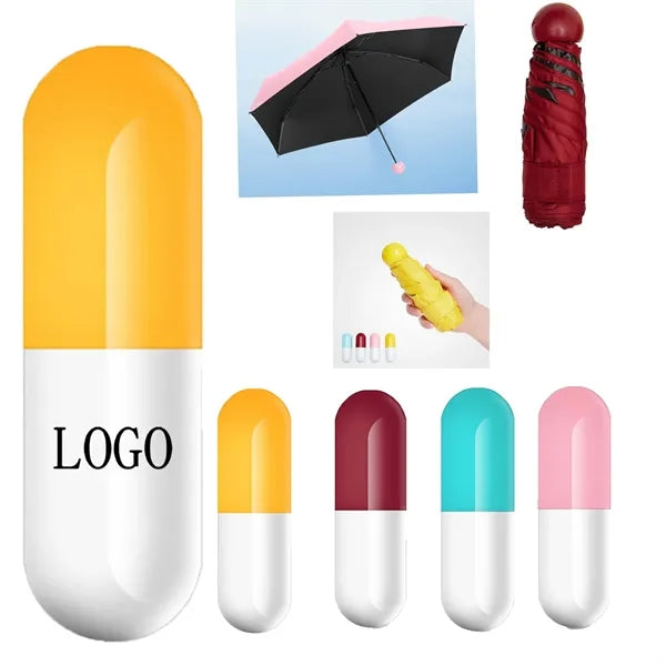 Portable Pill Capsule Folding Umbrella
