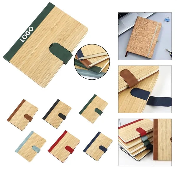 Bamboo-Faced Magnetic Buckle Book