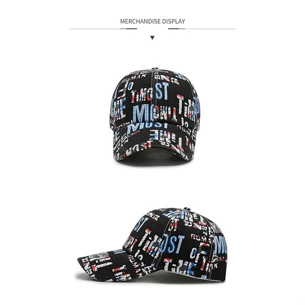 New Beach Men And Women Printed Letters Color Baseball Cap