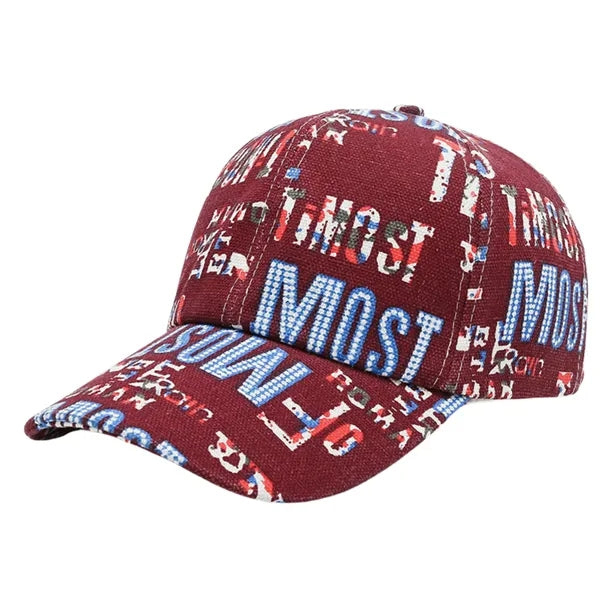 New Beach Men And Women Printed Letters Color Baseball Cap