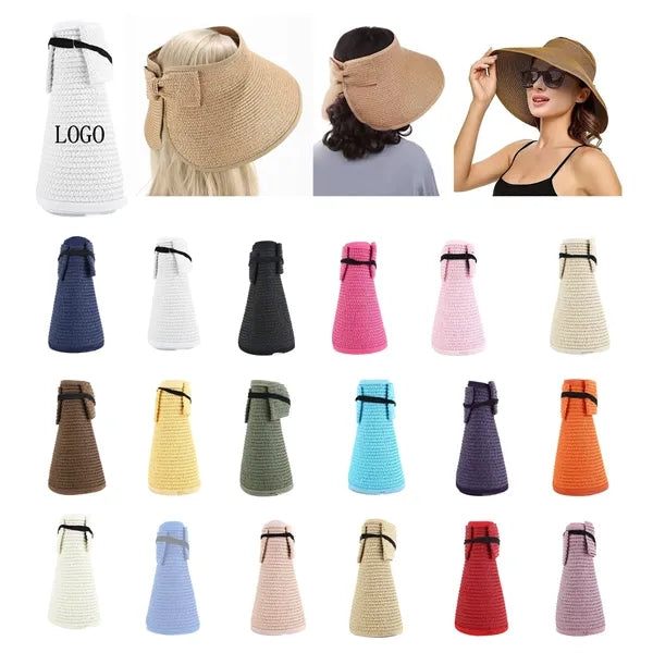 Topless Beach Sunshade Straw Hat For Women