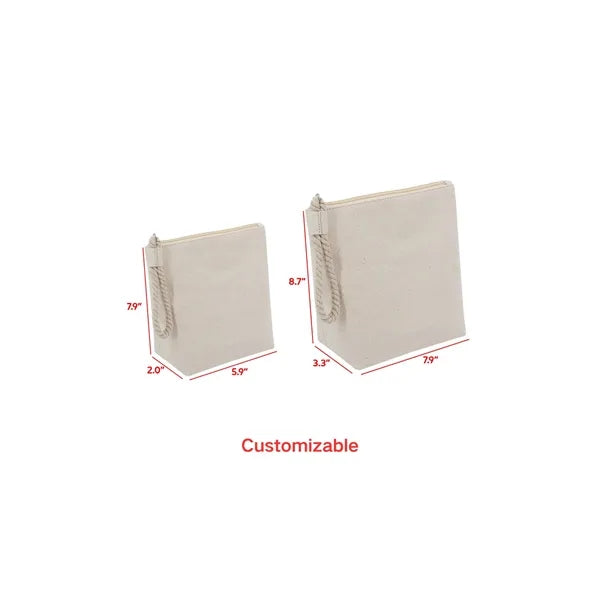 Cotton Canvas Makeup And Cosmetic Bag