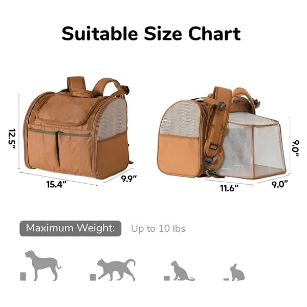 Expandable Breathable Mesh Pet Backpack Carrier