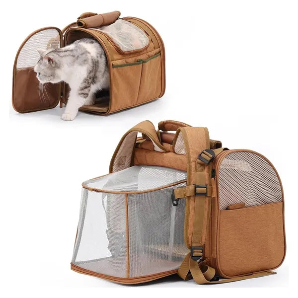 Expandable Breathable Mesh Pet Backpack Carrier