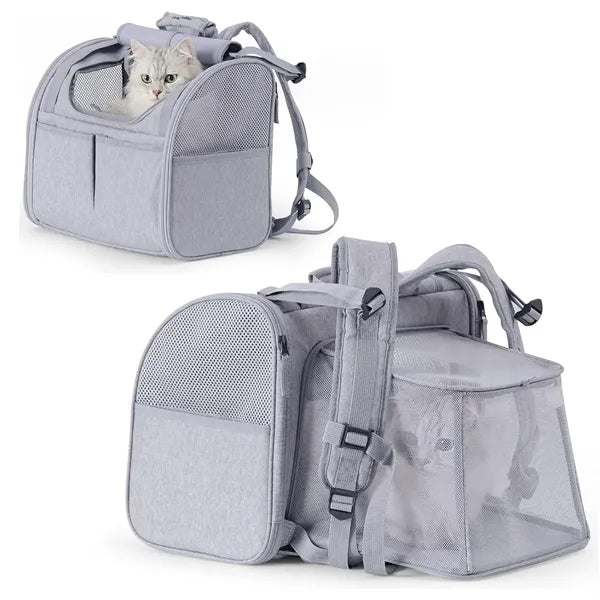Expandable Breathable Mesh Pet Backpack Carrier