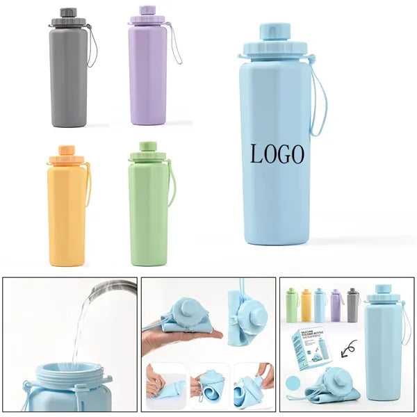 Silicone Foldable Water Bottle - Portable Sports Cup