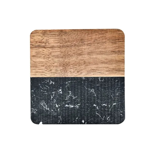 Marble Coasters With Creative Wooden Accents