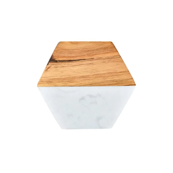 Marble Coasters With Creative Wooden Accents