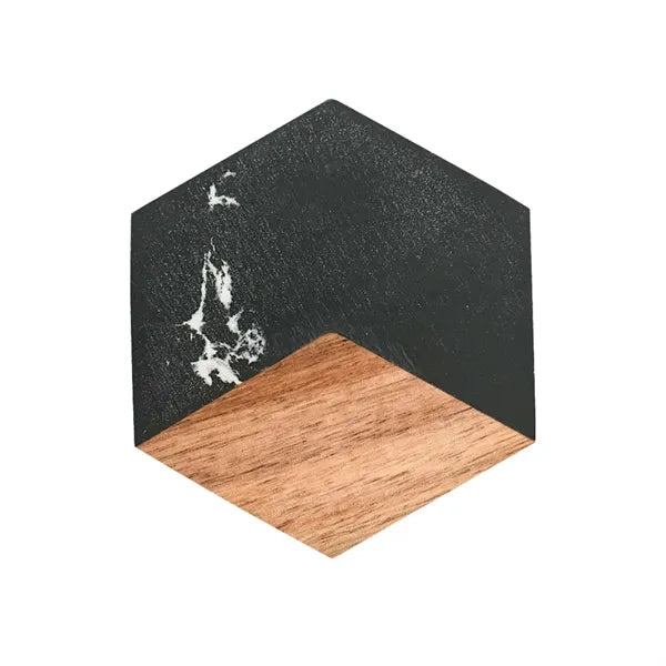 Marble Coasters With Creative Wooden Accents