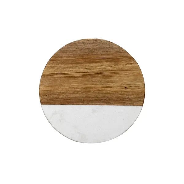 Marble Coasters With Creative Wooden Accents