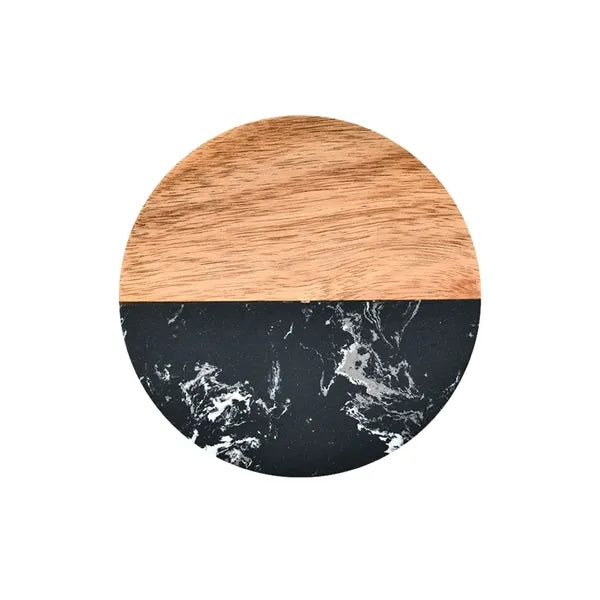 Marble Coasters With Creative Wooden Accents