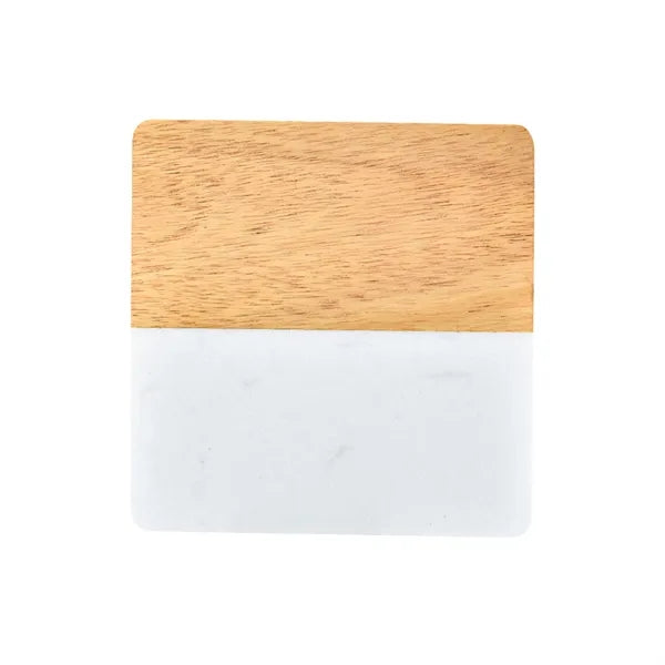 Marble Coasters With Creative Wooden Accents