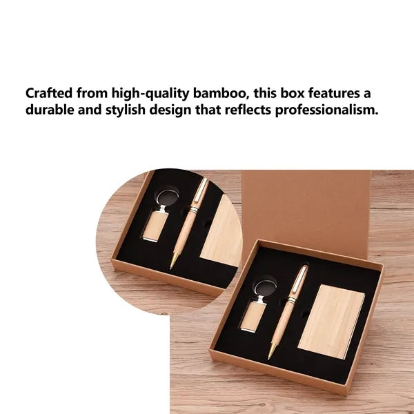 Bamboo Business Card Box Set