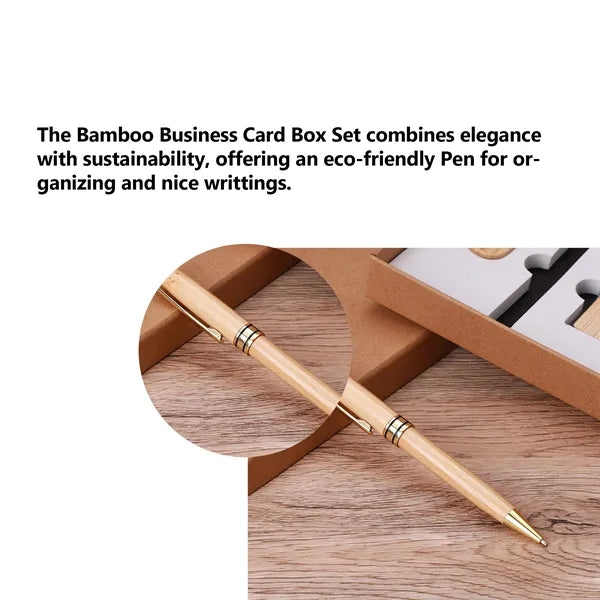 Bamboo Business Card Box Set