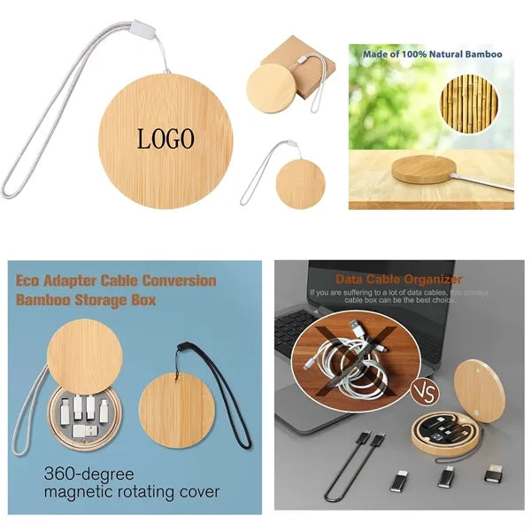 Bamboo Cable Storage Box