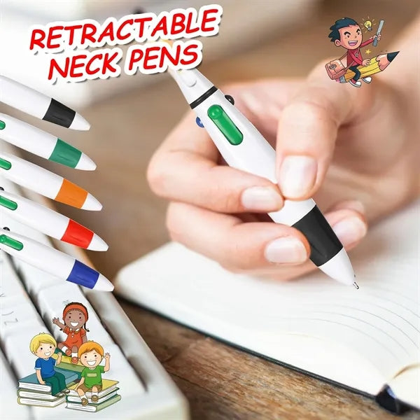 Four Color Ballpoint Pen With Lanyard