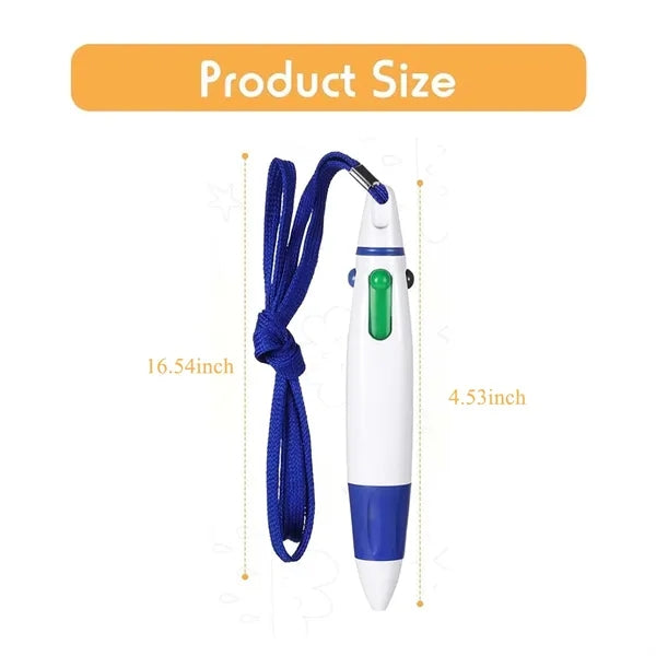 Four Color Ballpoint Pen With Lanyard