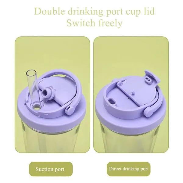Double Layer Plastic Straw Cup