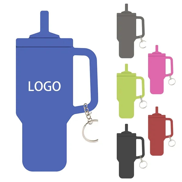 Tumbler Shaped Silicone Key Ring